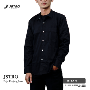 Jstro Kemeja Panjang Komb Hitam