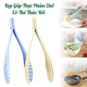 Kẹp Gắp Đa Năng 2 Trong 1 Muỗng + Kẹp Chịu Nhiệt Cao Tiện Lợi Trộn Salad Gắp Thức Ăn Đong Gia Vị