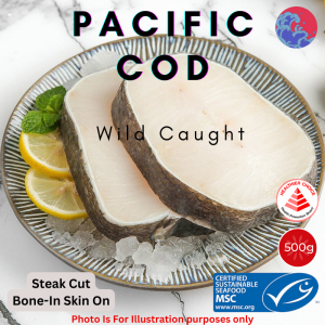 1KG Pacific Yellow Cod Fish Steak Wild Caught Premium Grade  Frozen Seafood Low Fat Rich Protein Omega 3 Vitamins Minerals