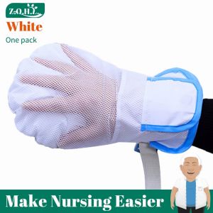 Hand Restraint Gloves Extra-Thick & Softer Bottom Anti-scratch Anti-Grab Finger Control Autistic Gloves Medical Limbs Restraint Strap Anti Scratch Glove For Dementia Care