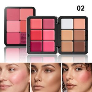 CHUN053634 Hoàn thiện tự nhiên Bảng phấn má hồng và che khuyết điểm Đa năng 12 màu sắc Bảng phấn tạo khối  Lâu dài Bảng phấn má hồng Dành cho trang điểm hàng ngày.