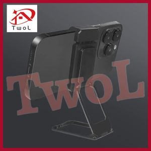 TWOL 1pcs stock no. QQQ ,Back Clamp Phone Stand 360°Rotating Holder stand Folding Metal Mechanical Phone Universal Bracket