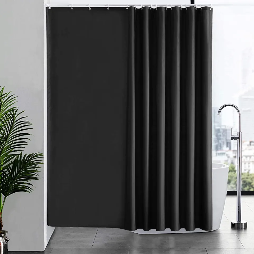 1pc Shower Curtain With 12 Hooks 180 X 180 Cm Polyester Waterproof - View #6