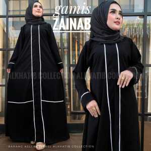 Alkhatib Collection Abaya Arab Hitam Zainab Gamis Saudi Fashion Muslim Bahan Jetblack