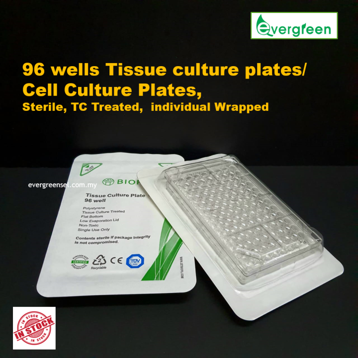 Tissue Culture Plate, 96 Well, flat bottom With lid, sterile, TC