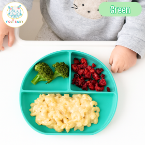 Yoji Baby 1-Piece Silicone Suction Portion Plate for Baby to Kids Tableware Feeding Divided Plate