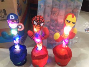Mainan Kaktus Joget Super Hero bisa rekam ada lampu dan musik BATRE CAS