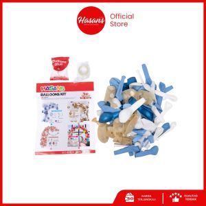 104 Pcs Set Garland Balon Latex / Paket Dekorasi Tema Sky Blue / Party Balon Set Garland 05 Bru Pu