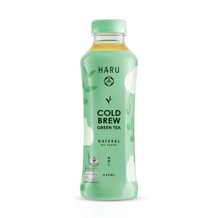 Haru Cold brew green tea No Sugar 440 ml. 6 bottle ฮารุชาเขียวสกัดเย็น Haru Cold brew green tea สูตรไม่มีน้ำตาล 6 ขวด
