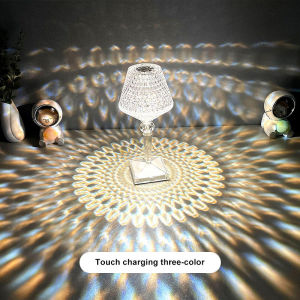 [NaJUAN]  LED Diamond Table Lamp Light USB Rechargeable Crystal LED Night Light Touch Control Bedroom Atmosphere Desk Lamp For Home Decor