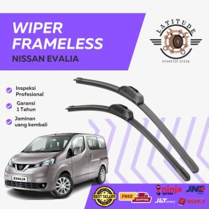 Wiper Mobil Nissan evalia Frameless Import Premium Berkualitas Tebal Lentur Awet 1 set Dapat 2 Pcs Kiri Kanan