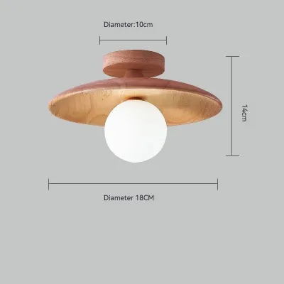 [Hàng có sẵn] Đèn trần LED phong cách Bắc Âu bằng gỗ dùng cho hành lang cửa ra vào và ban công