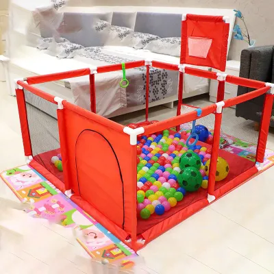 [Tặng 𝟱𝟬 bóng] Quây bóng quây cũi nhà bóng cho bé có ném bóng rổ - Kích thước 1m2x 2m3 1m25x1m25