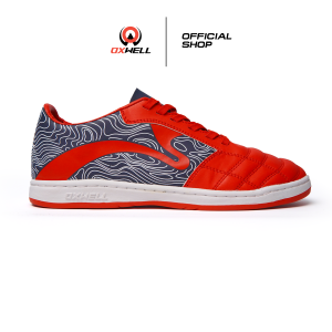 Oxwell Rhombeus - Sepatu Futsal Pria Dewasa Stylish Lokal Brand Berkualitas Merah Navy