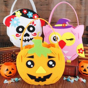 TWCEJE168 Portable Pumpkin Childrens Toys Ornament Halloween Decoration Tote Bag Trick Or Treat Halloween Bag Halloween Candy Bag Gift Basket Storage Bucket