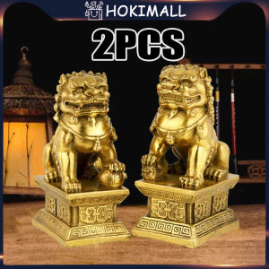Sepasang Patung Cillin / Killin / Singa / Fengshui / Fudong / Singa Warna Emas