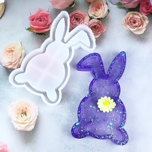 Creative Rabbit Tray Silicone Mold Artistic Silicone Display Holder Mold For Making Playful Rabbit Trays Decoration