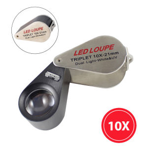 10X 20X 30X 40X Magnifier with 6 LEDs 7 UV Lights Jewelry Diamond Magnifying Glass Handheld Illuminated Folding Loupe Magnifier