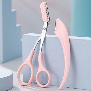 Eyebrow Shaving Set Curved Eyebrow Trimmer Scissors With Comb Makeup Eyebrow Clip Small Eyebrow Trimmer Tool Set Stainless Steel Eyebrow Shaver Make Up Tool