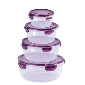 Fresh-keeping Box Plastic Lunch Box Refrigerator Storage Box Sealed Round Transparent with Lid Set