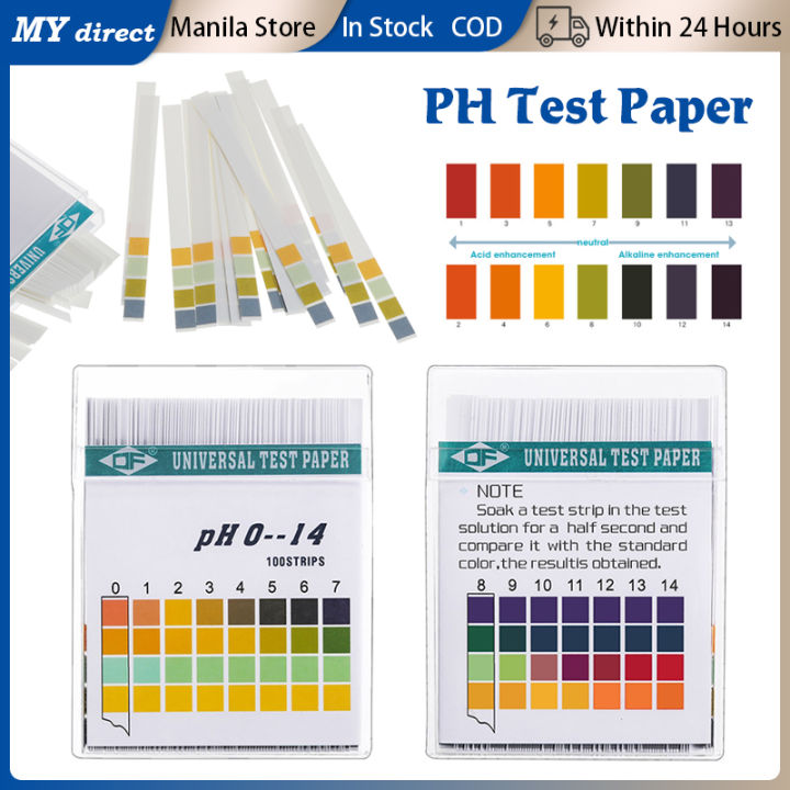 100Pcs Precision 0-14 PH Test Strips Litmus Paper Universal Alkaline ...