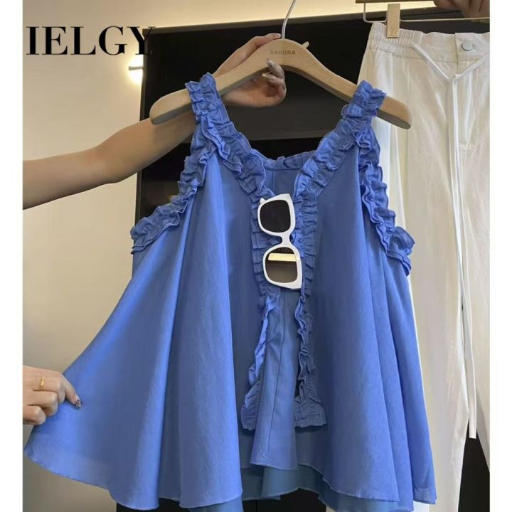Ielgy Áo sơ mi sát nách cho phụ nữ v-cổ thời trang lỏng lẻo và linh ...