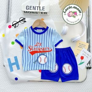 Bộ Quần Áo Trẻ Em Ngắn Tay MINKY MOM Phong Cách Thể Thao Cho Bé Trai 0-8 Tuổi Chất Vải Thun Lạnh Mềm Mát TN-IN186