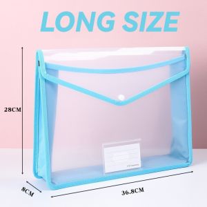 Long File Organizers Bag Document Organizers Envelope Zipper Bag Large Capacity Storage File Bag