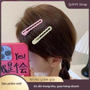 Hàng có sẵn✨ 2 cái bộ kẹo màu kim loại rỗng tóc Clip tóc bị hỏng bên Duckbill bangs Y2K tóc phụ kiện