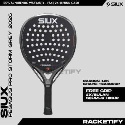 SIUX PEGASUS PRO STORM GREY 2026 100% Original / Racket Padel Siux Pegasus Pro Storm Grey 2026