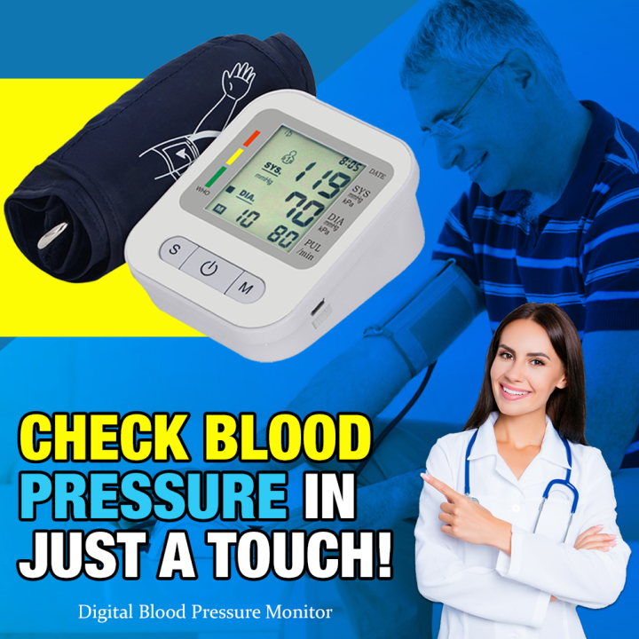 Automatic Digital Blood Pressure Monitor Upper Arm BP Cuff, 99Reading Memory, 2Users Mode