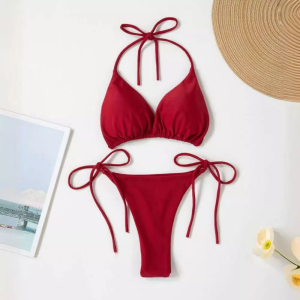 ชุดว่ายน้ำบิกินี่ ปลายเล็ก สามเหลี่ยม เซ็กซี่ ชุดว่ายน้ำหญิง
