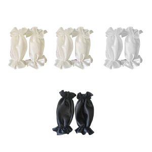 2pack Satins Bridal Gloves Dance Parties Oversleeves Women Wedding Sleeves for Wedding Celebrations