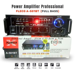 Amplifier Power 600 Watt Full Bass Fleco A-501BT Audio Penguat Suara Full Bass & Treble | Ampli ORIGINAL FLECO A-501BT Power Amplifier Bluetooth Karaoke + Mp3 player + FM Radio | TOKO SINAR AUDIO