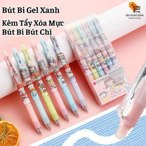 Bút Bi Xanh Xóa Được Kèm Tẩy Có Thể Xóa Sạch Mực Bút Bi Bút Gel Bút Chì