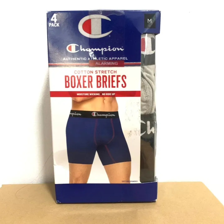 Champion Boxers Mens 3 Pack Cotton Stretch Everyday Comfort Camo Grey &  Assorted