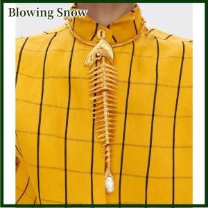 Blowing Mới lạ thiết kế hợp kim lớn cá xương Mặt Dây Chuyền Choker Vòng cổ cho phụ nữ thời trang phóng đại Vòng cổ trang sức phụ kiện Quà Tặng