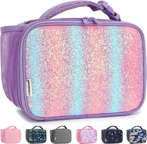 GYEUKHAM Insulated Lunch for School Thermal Reusable Durable Freezable Lunch Bags for Kids Boys Girls Men Women - Small Soft Cooler Portable Lunch Tote Kit for Work Picnic TravelCyan