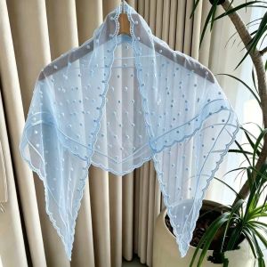 DOOUR Chấm bi Khăn tam giác Ren thêu Sheer Khăn trùm đầu Thanh lịch Phong cách đồng quê Khăn trang trí Dành cho phụ nữ
