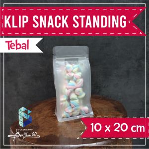 (50 PCS) Standing Pouch Flat Bottom 10x20 cm / Plastik Snack 250gr NON HANDLE / Klip Snack Matte