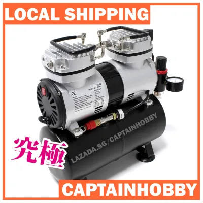 Pro Twin Cylinder Piston Airbrush Compressor Kits W/ 1.5M Hose and 3.5L Tank for Painting Gundam Gunpla and Tamiya Mr Hobby Scale Model