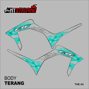 Sticker Striping CRF 150L Transparan Striping CRF 150 Motif API VIRAL kode THE 04