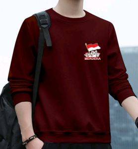 Sale Spesial Sweater Pria Wanita Logo Merdeka Kaos Hut RI 17 Agustus Crewneck Dirgahayu Indonesia