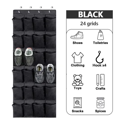 24 Large Mesh Pockets Wall Hanging Shoe Organizer Rack Over The Door Cabinet Closet Sundries Shoe Storage Bag