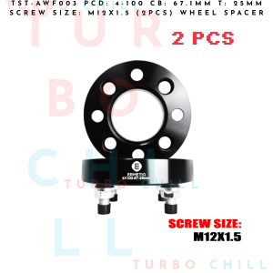 TST-AWF003 PCD: 4-100 CB: 67.1MM T: 25MM SCREW SIZE: M12X1.5 (2PCS) WHEEL SPACER