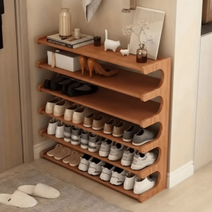 CHUN053634 Simple Design Wooden Shoe Storage Shelves Wide Size Moisture-Proof Shoes Storage Rack Modern Space Saving Shoe Cabinet Household Use