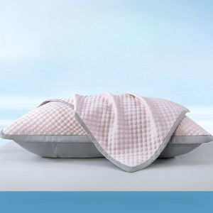 BHQ Ice Silk Pillowcase Cooling Bean Pillowcase Soft Washable Pillow Cover Sarung Bantal 48×74cm
