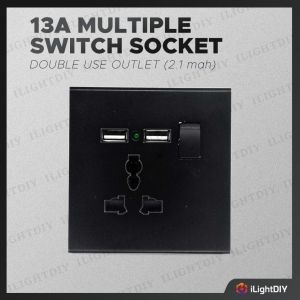 <USB SOCKET> RETOUCH ELEGANCE SENSES 16A 250V BLACK SWITCHES & SOCKETS