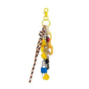 HOLLYII Colorful Lock Bag Pendant Sea Shell Keychain Phone Case Chain Fashion Rope Independent Bag Accessory Backpack Decor