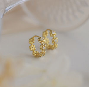 littlegirl gifts- Small flower diamond earrings s925